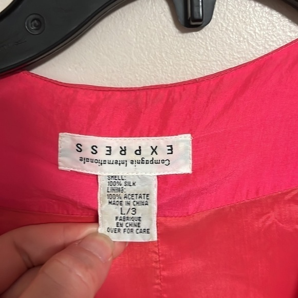 Campaignie Internationale Express Hot Pink silk 90s oversized blazer - Picture 4 of 15